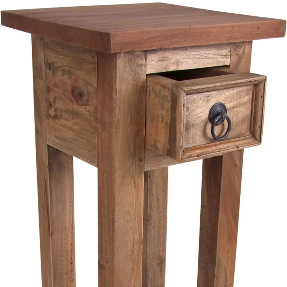 Mahagoni-Beistelltisch 25X66X25Cm Natur