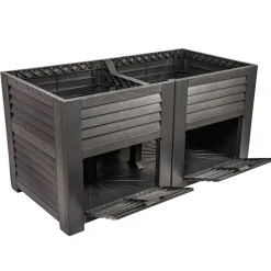 Maxi-Hochbeet Mit 2 Pflanzfachern 150X75X78Cm Anthrazit
