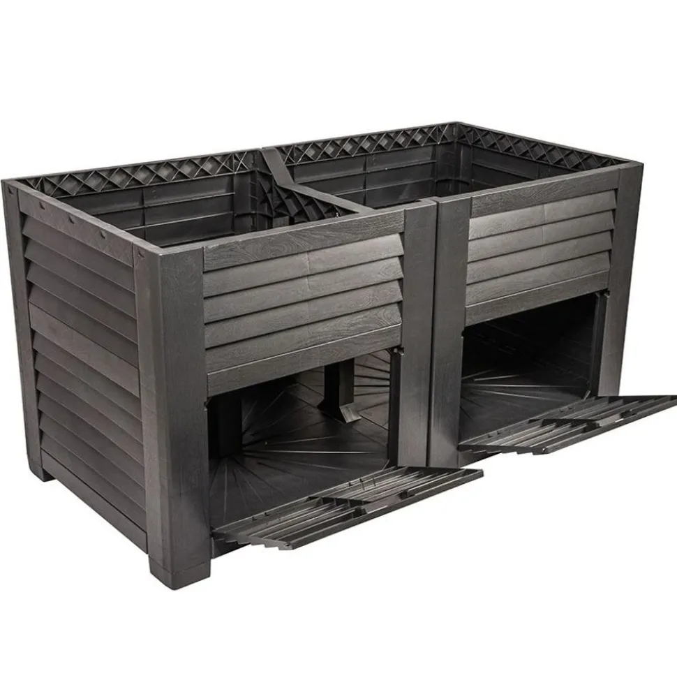 Maxi-Hochbeet Mit 2 Pflanzfachern 150X75X78Cm Anthrazit