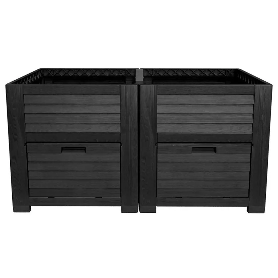 Maxi-Hochbeet Mit 2 Pflanzfachern 150X75X78Cm Anthrazit