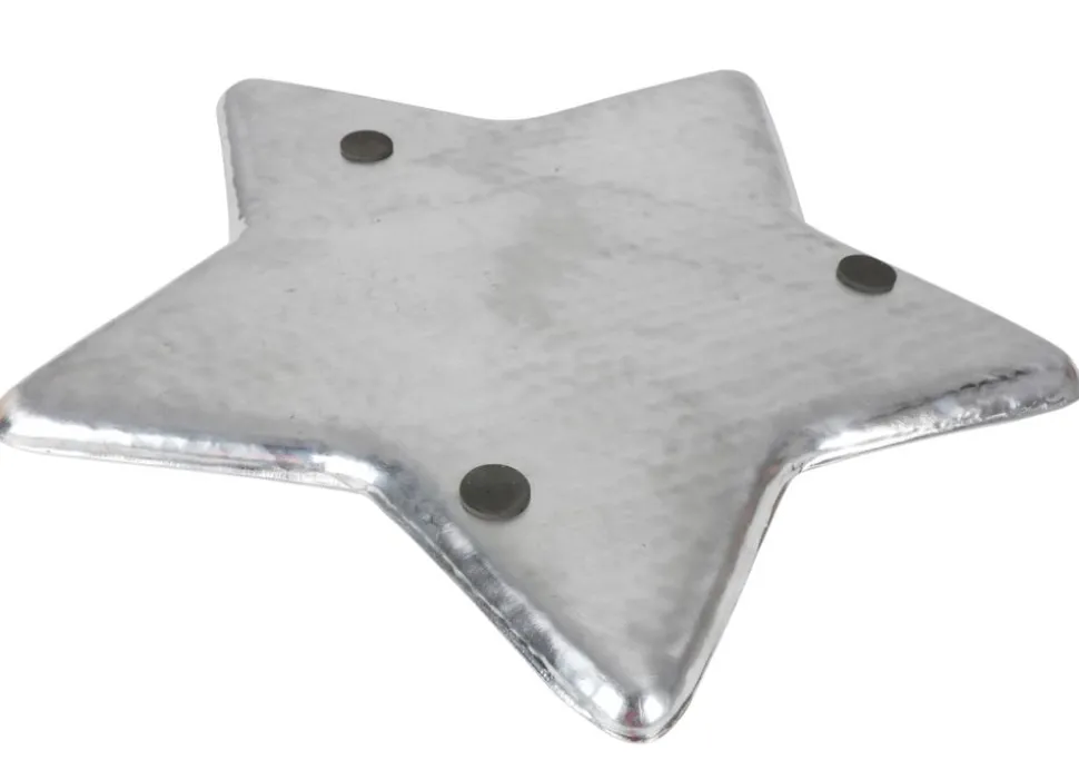 Metall-Dekotablett Stern 36Cm Silber