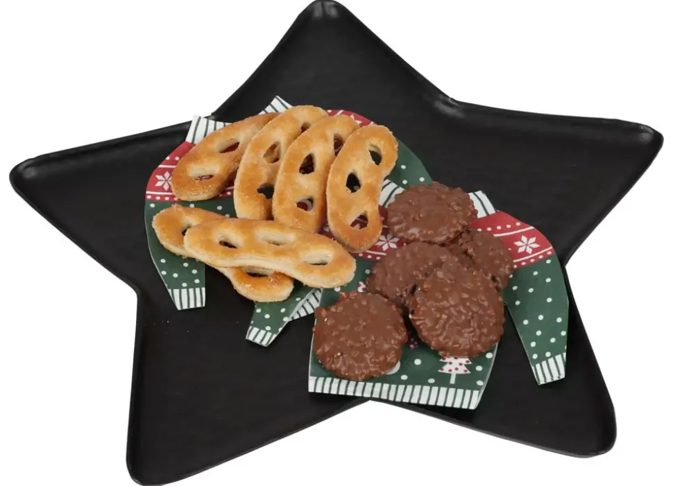 Metall-Dekotablett Stern 36Cm Schwarz