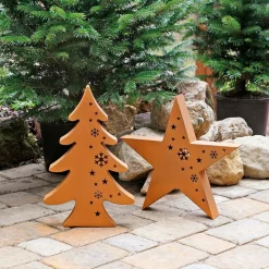 Metall-Deko Tanne Im Cut-Out Design 40Cm