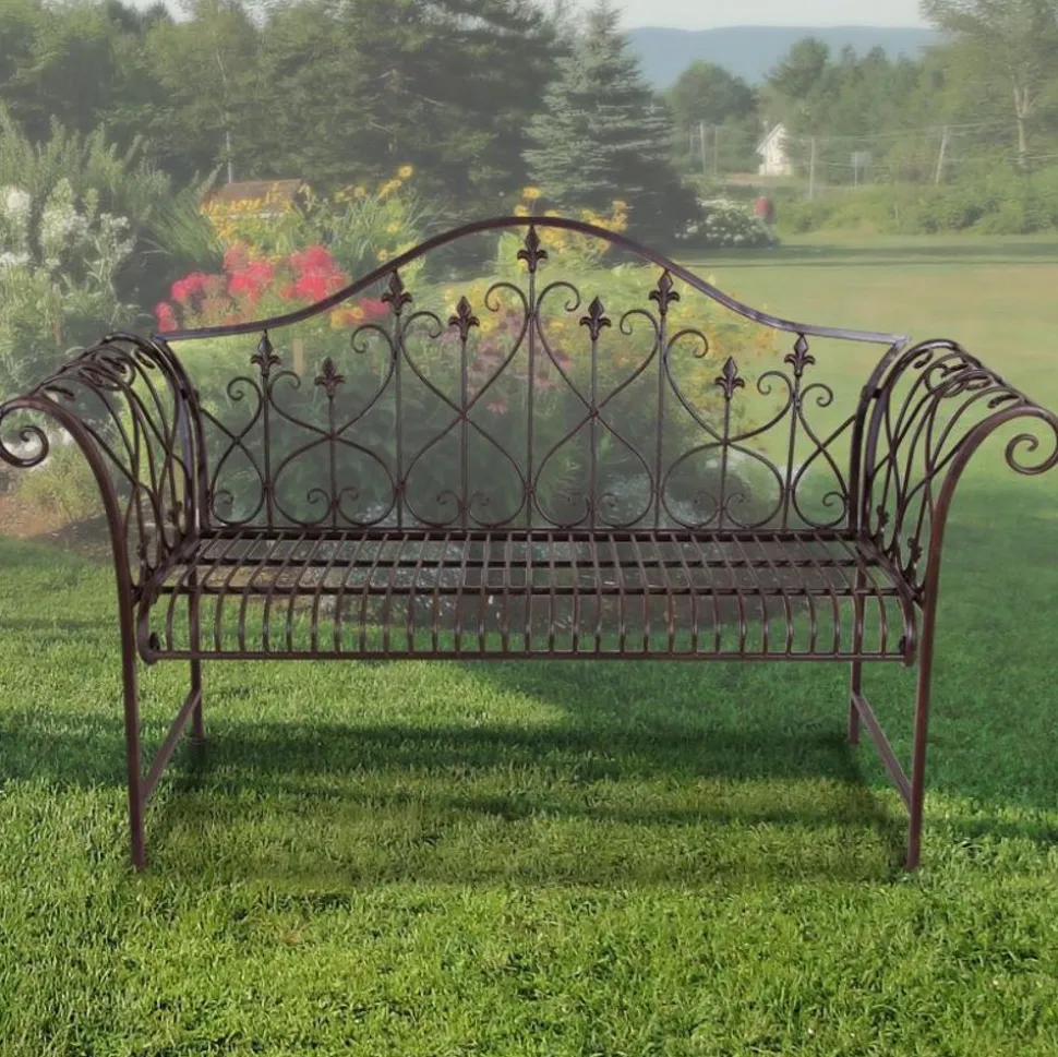 Metall-Gartenbank Rostbraun