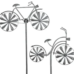 Metall-Gartenstab Fahrrad 160Cm Silbergrau