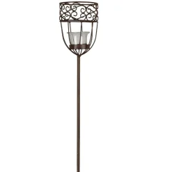 Metall-Gartenstecker Kelch 10X99Cm Rostbraun