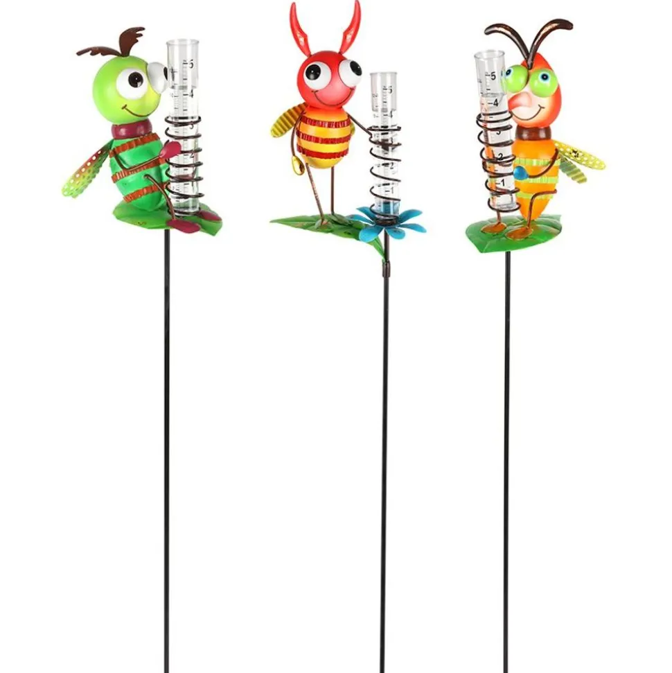 Metall-Gartenstecker Regenmesser 85-88Cm Bunt