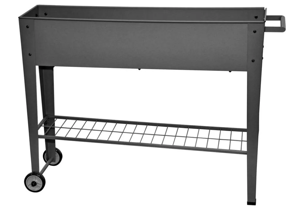 Metall-Hochbeet Mit Rollen Anthrazit