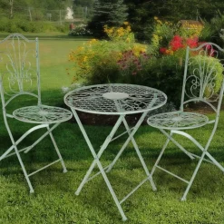 Metall-Klappstuhle Antik-Grun 2Er-Set