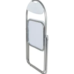 Metall-Klappstuhl Mit Kunststoffpolster Silber/Weis