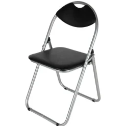 Metall-Klappstuhl Mit Kunststoffpolster Silber/Schwarz