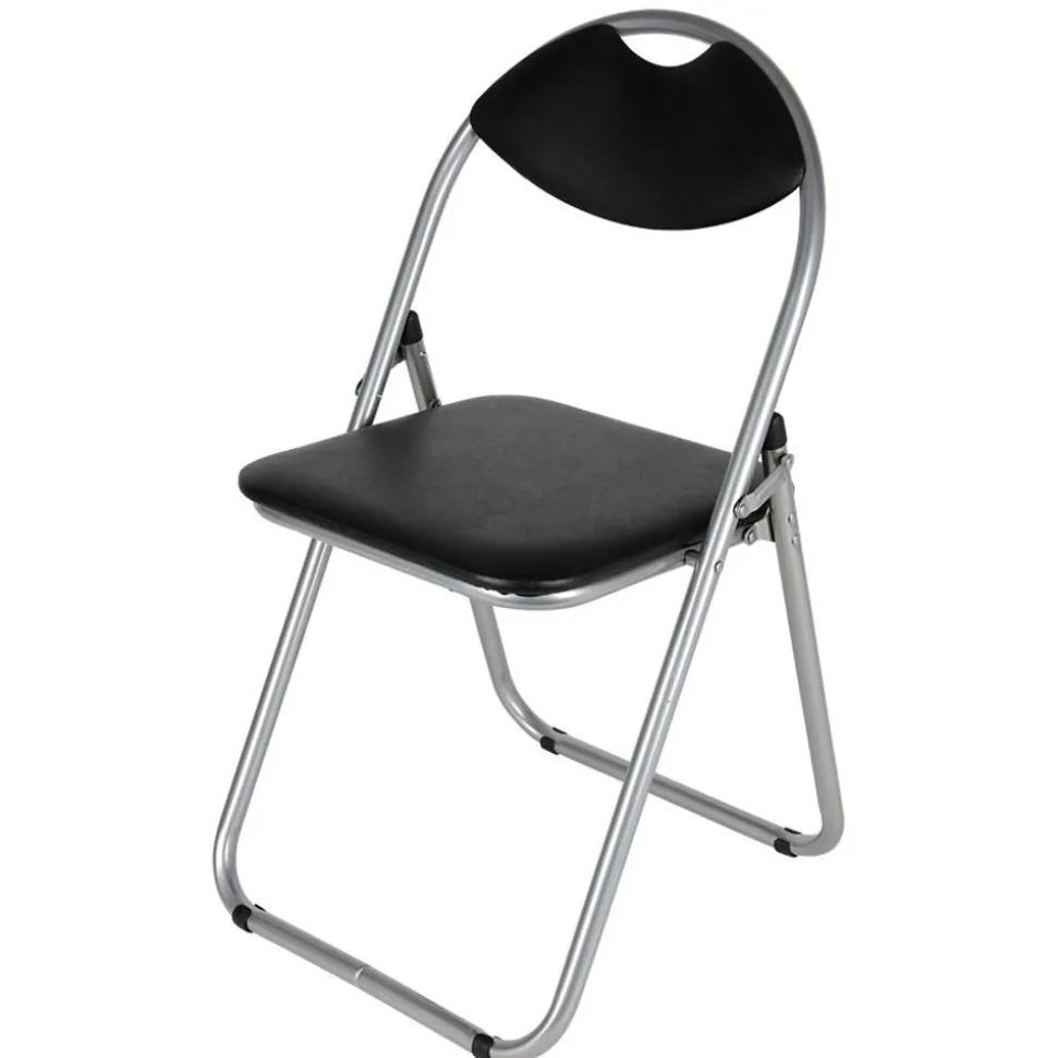 Metall-Klappstuhl Mit Kunststoffpolster Silber/Schwarz