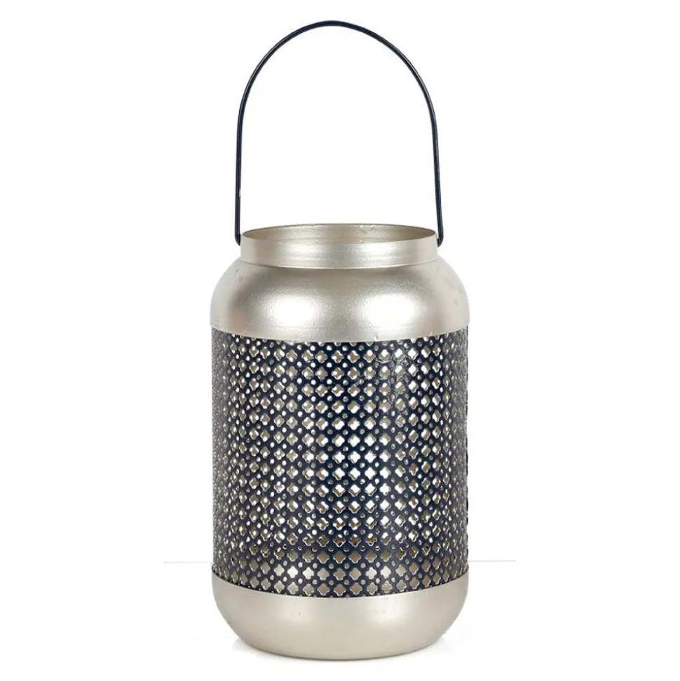 Metall-Laterne Oriental 14X22Cm Dunkelblau