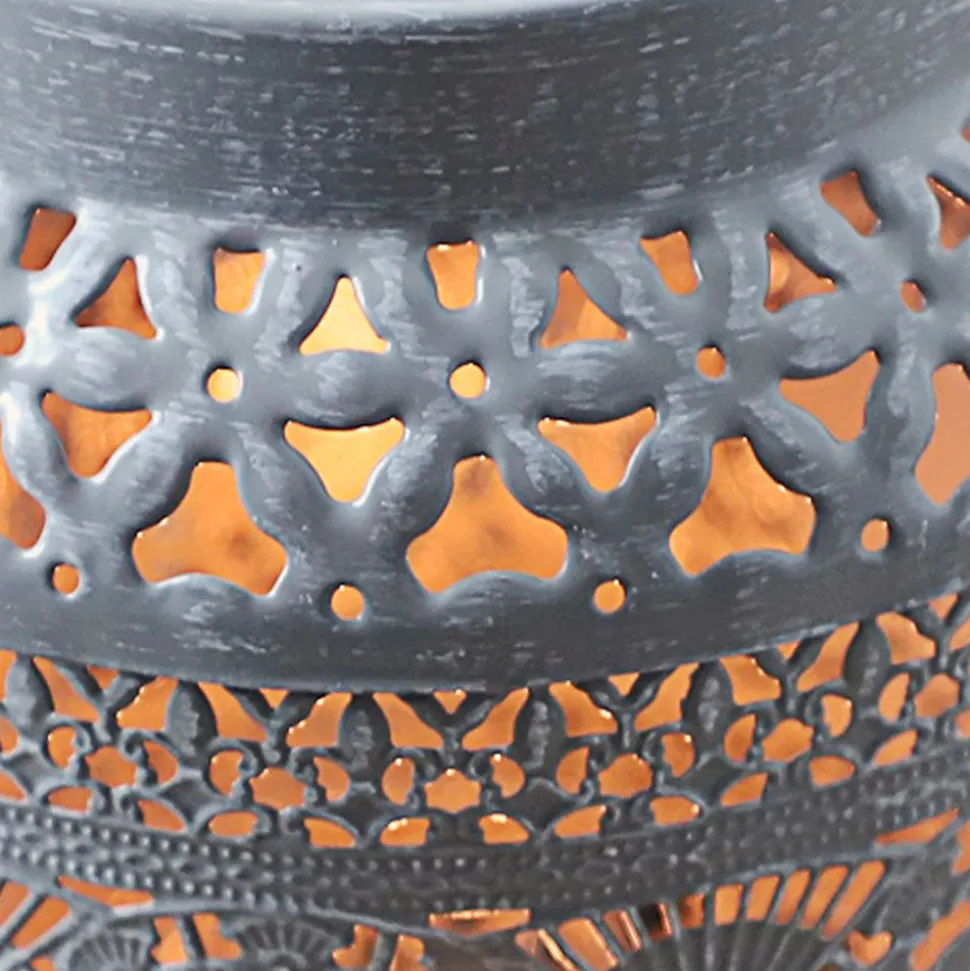 Metall-Laterne Oriental 18X25Cm Hellgrau