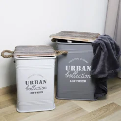 Metall-Sitztonnen Urban Collection 3-Teilig Weis