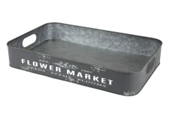 Metalltablett Flower Market Gr. L 49,5X29X8Cm Anthrazit