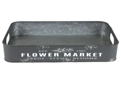 Metalltablett Flower Market Gr. L 49,5X29X8Cm Anthrazit