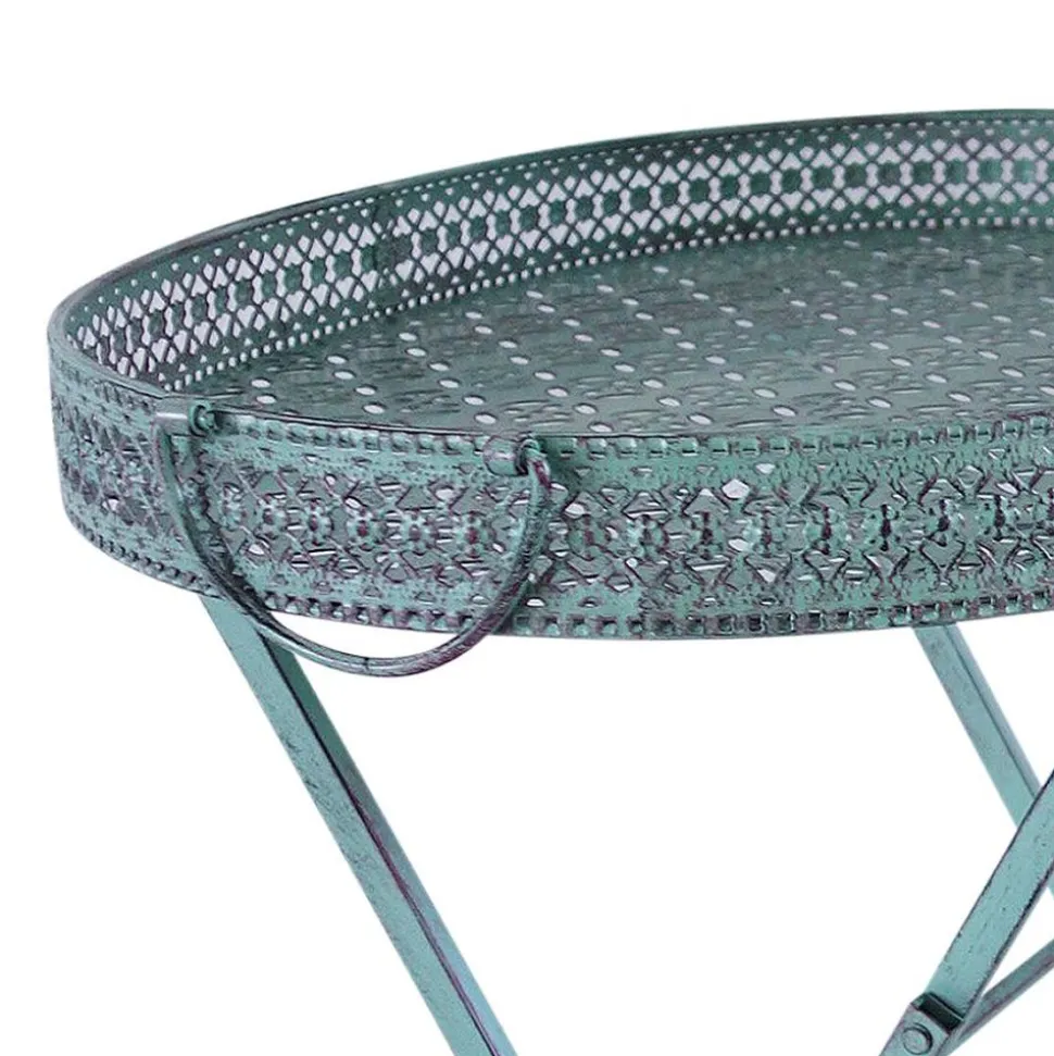 Metall-Tablett-Klapptisch Antik-Grun