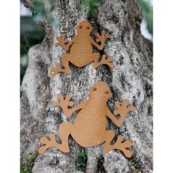 Metall-Wanddeko Frosch Rusty 23,5X23Cm Rostbraun