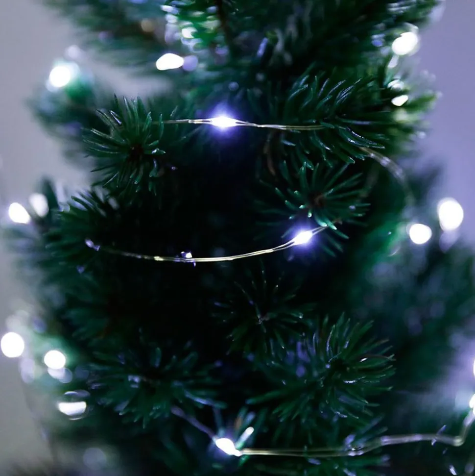 Mikro-Led-Drahtlichterkette Mit 40 Leds Und Timer 4,2M Kaltweis