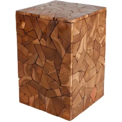 Mosaik-Hocker Aus Massivem Teakholz