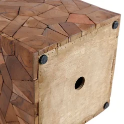 Mosaik-Hocker Aus Massivem Teakholz