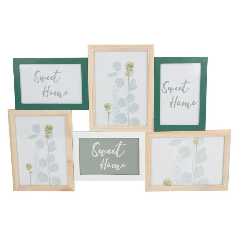 Multishot-Fotorahmen Blumenprint Aus Holz