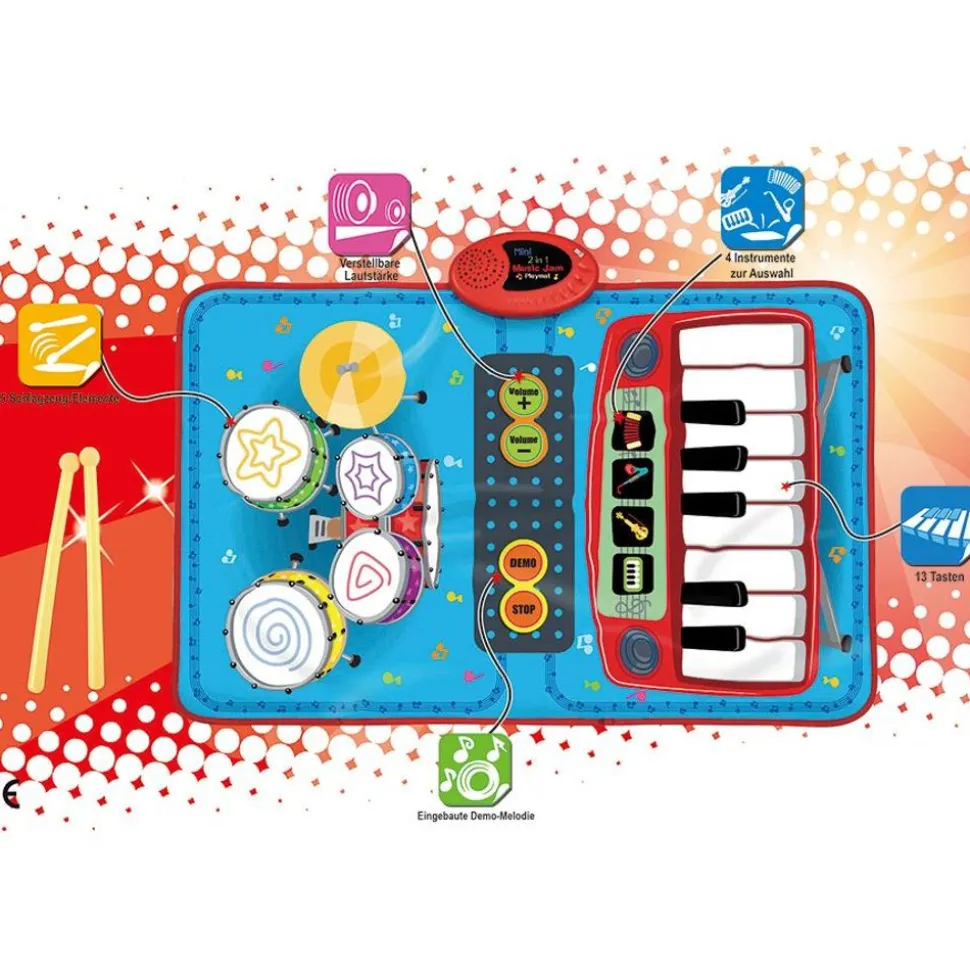Musikmatte 2In1 Schlagzeug & Klavier