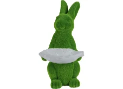 Osterhase In Gras-Optik Mit Deko-Blatt