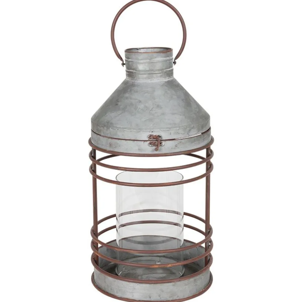Outdoor-Laterne Aus Zink Mit Glaseinsatz 51,5Cm