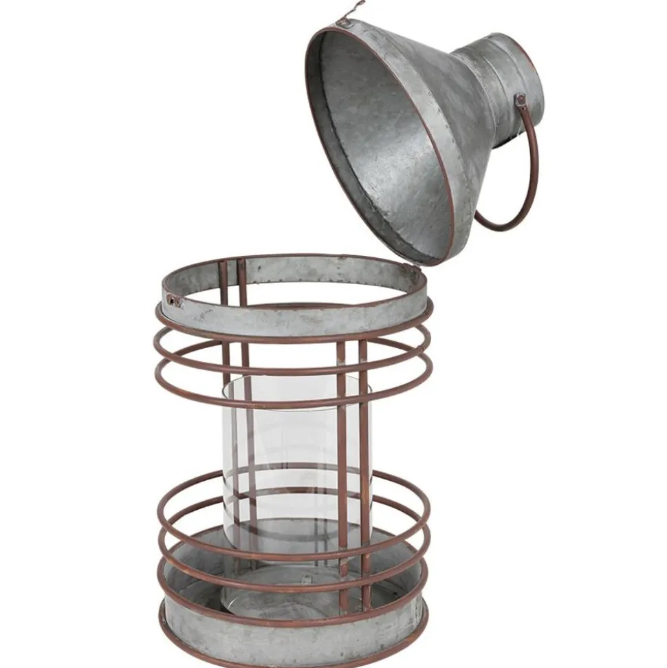Outdoor-Laterne Aus Zink Mit Glaseinsatz 51,5Cm