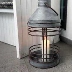 Outdoor-Laterne Aus Zink Mit Glaseinsatz 51,5Cm