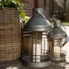 Outdoor-Laternen-Set Aus Zink Mit Glaseinsatz 2-Teilig