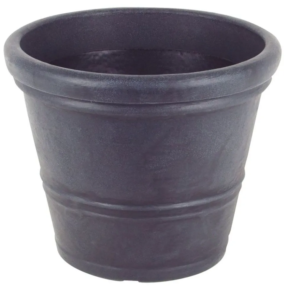Pflanztopf Siena Rillen 52X43Cm Anthrazit