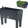 Polyrattan-Blumenbank Mit Bewasserung 80X32Cm Anthrazit