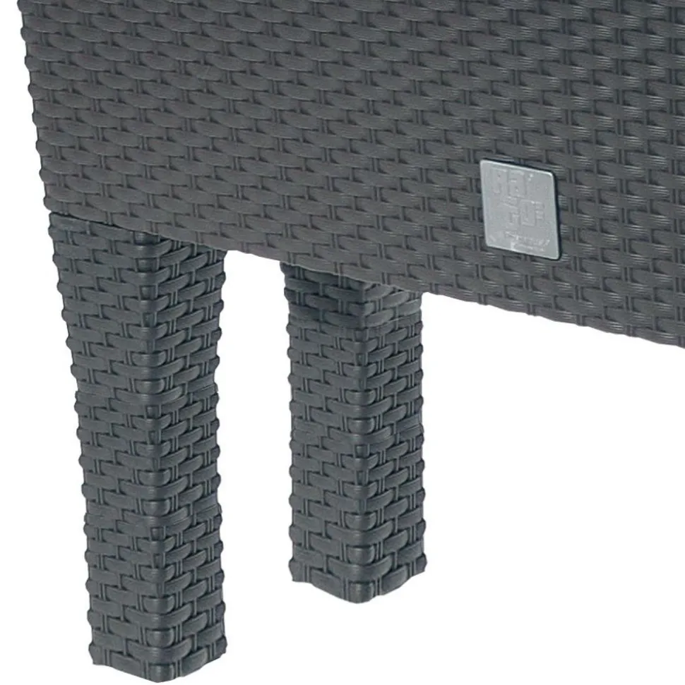 Polyrattan-Blumenbank Mit Bewasserung 80X32Cm Anthrazit