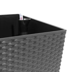 Polyrattan-Blumenbank Mit Bewasserung 60X24,5Cm Anthrazit