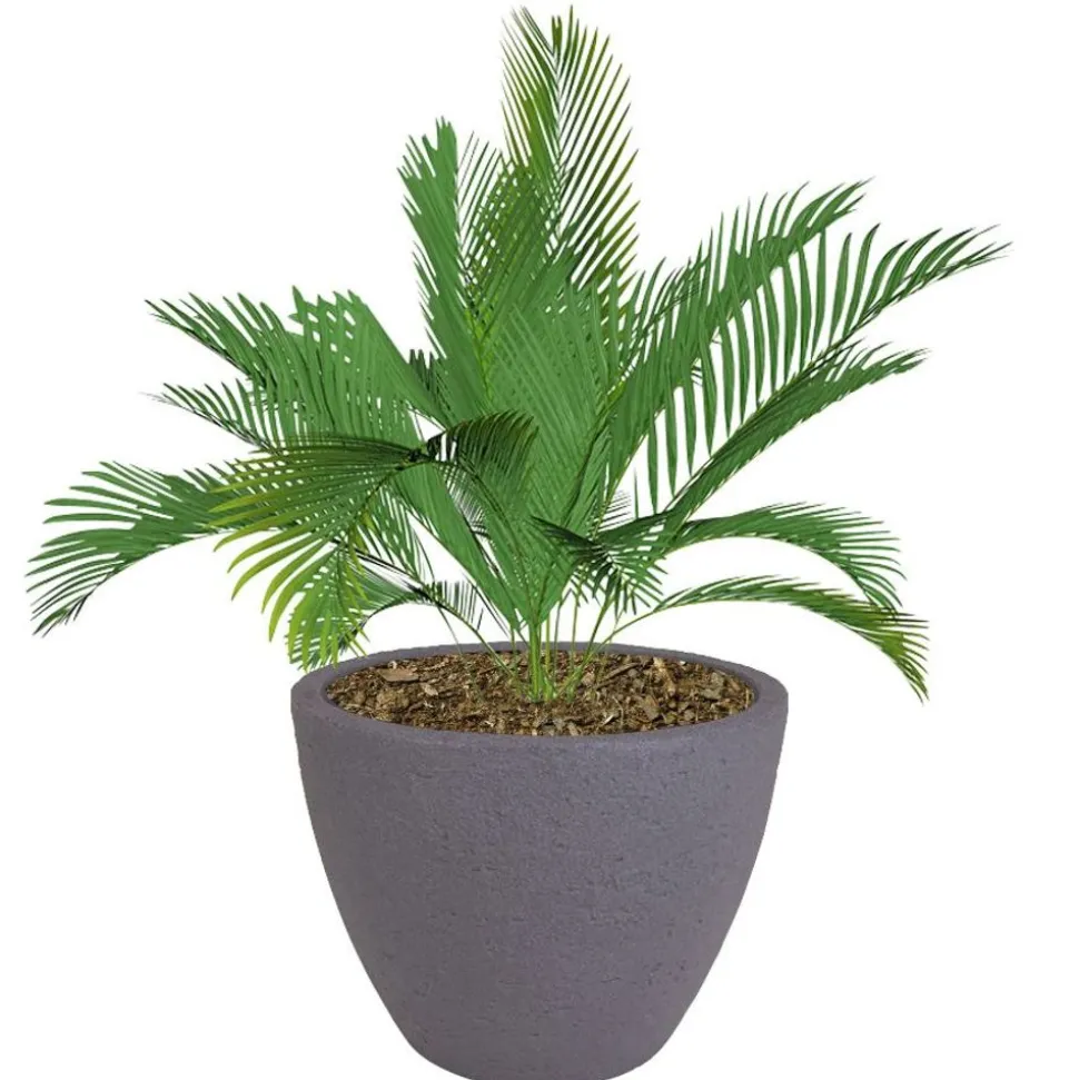 Runder Pflanztopf Stone 48X37,5Cm Grau
