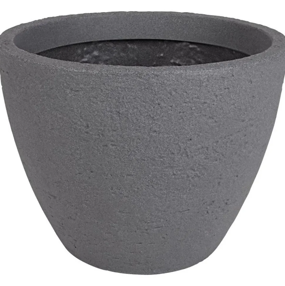 Runder Pflanztopf Stone 39X31Cm Grau