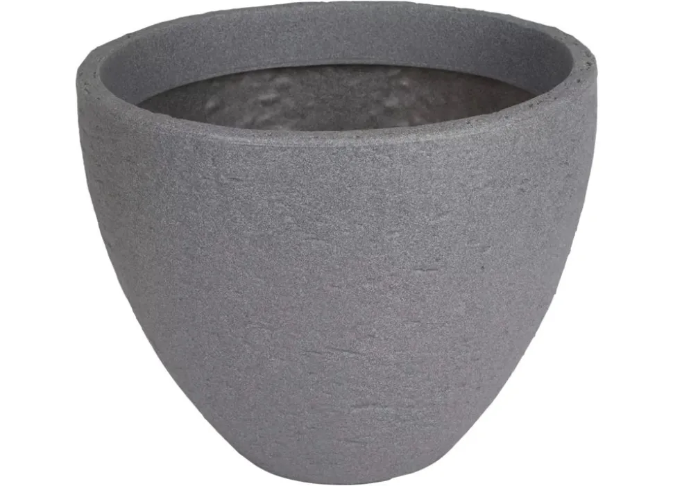 Runder Pflanztopf Stone 39X31Cm Grau