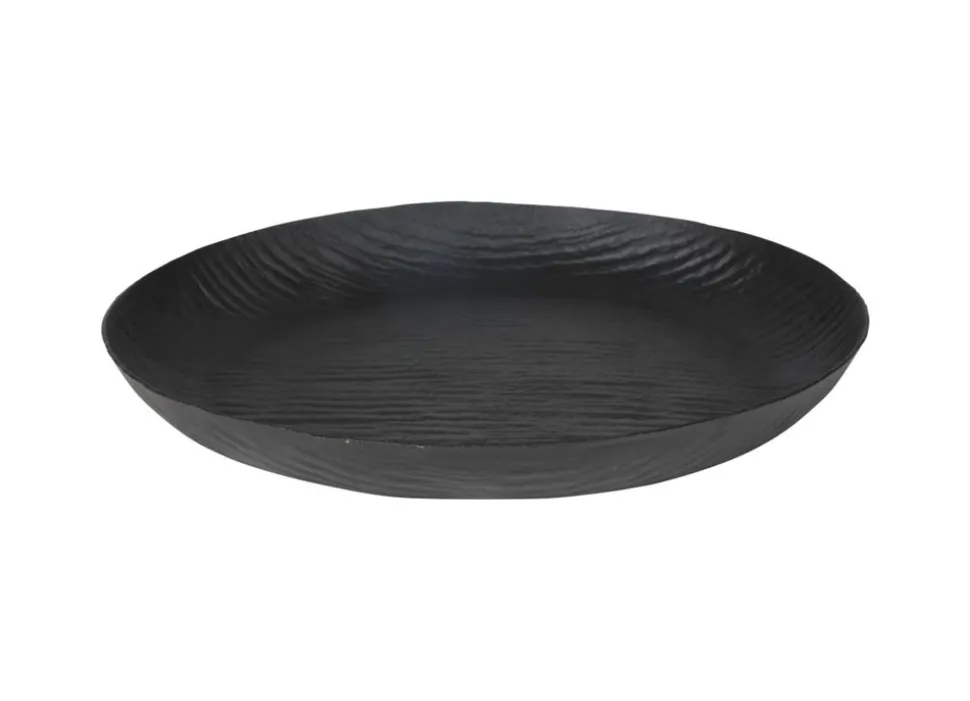 Rundes Metall-Dekotablett 37Cm Schwarz