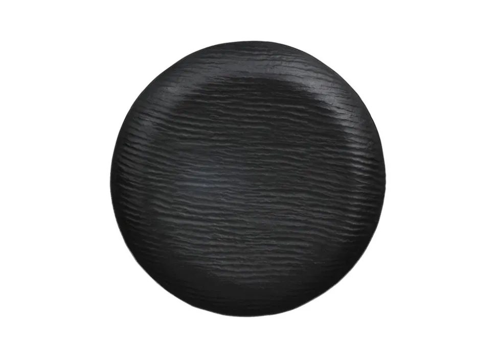 Rundes Metall-Dekotablett 37Cm Schwarz