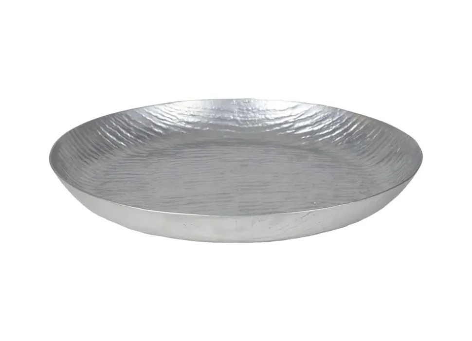 Rundes Metall-Dekotablett 37Cm Silber