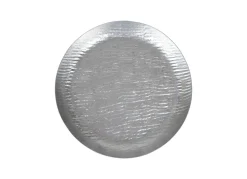 Rundes Metall-Dekotablett 37Cm Silber