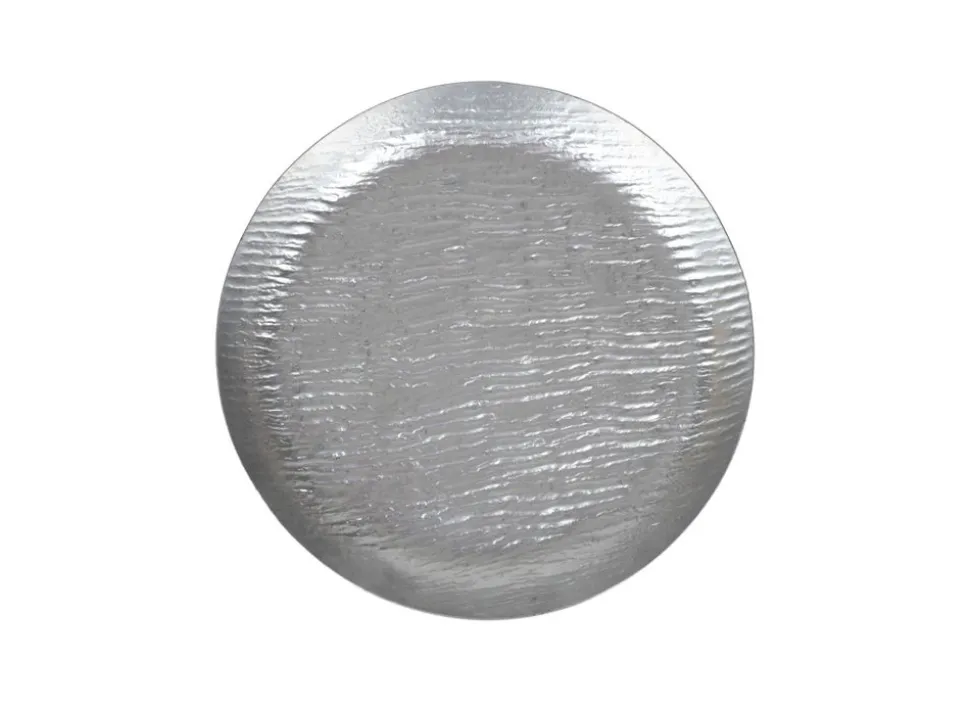 Rundes Metall-Dekotablett 37Cm Silber