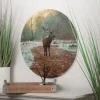 Rundes Wandbild Aus Mdf 58Cm Hirsch Im Wald