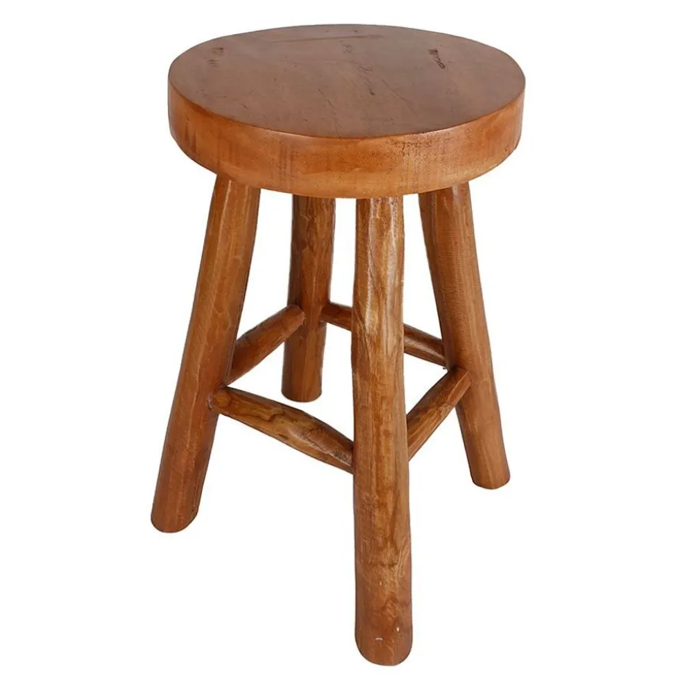 Rustikaler Hocker Kansas Aus Teakholz 30X45Cm