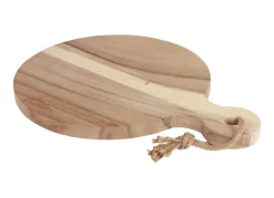 Schneid- Und Servierbrett Aus Akazienholz Mit Griff 28Cm