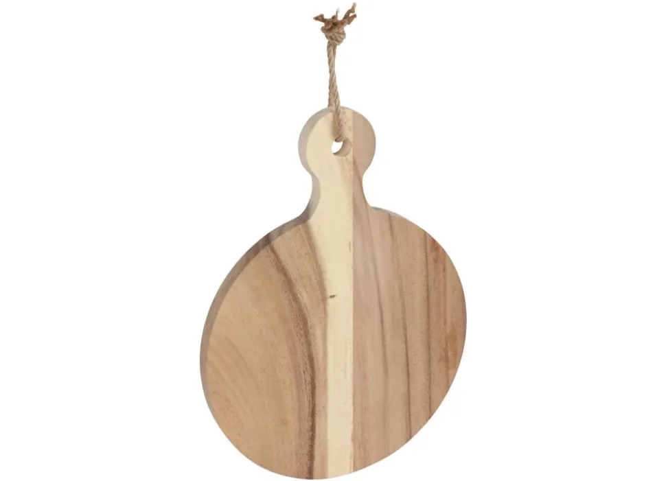 Schneid- Und Servierbrett Aus Akazienholz Mit Griff 28Cm