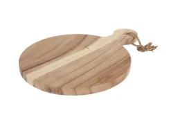 Schneid- Und Servierbrett Aus Akazienholz Mit Griff 28Cm